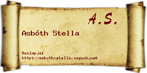 Asbóth Stella névjegykártya
